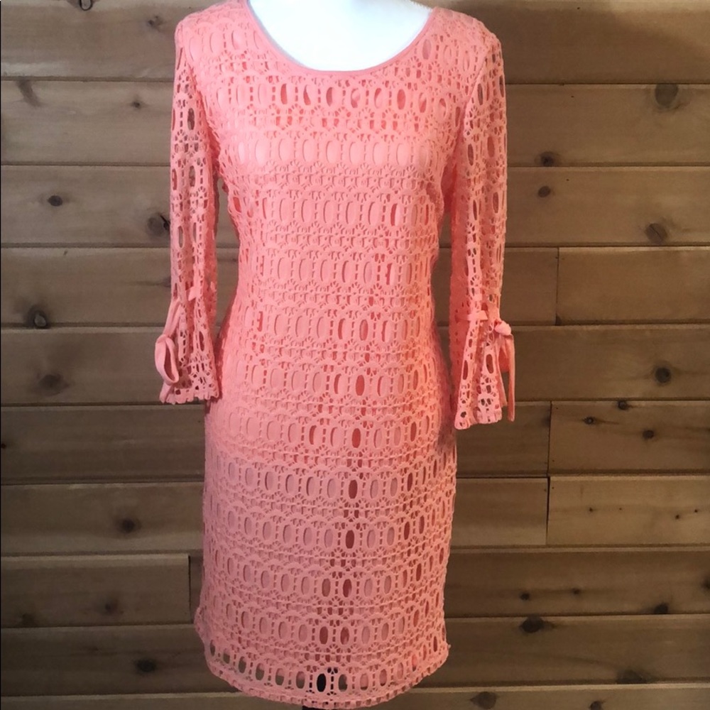 R&K Coral Lace Dress Size 12. Like New